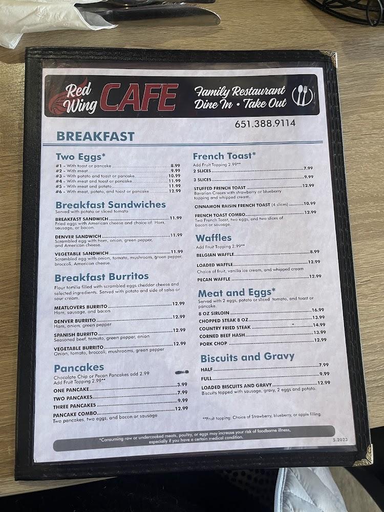 Red Wing Cafe Menu image 3